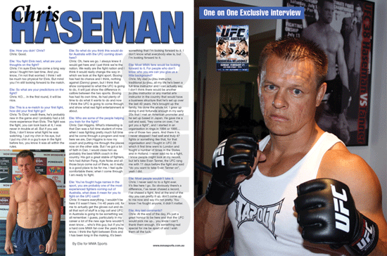 Chris Haseman Chris Haseman interview MMA Sports Mixed Martial Arts Magazine