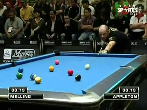 Chris Melling (pool player) Chris Melling 40 Second Clearance Speed Pool YouTube