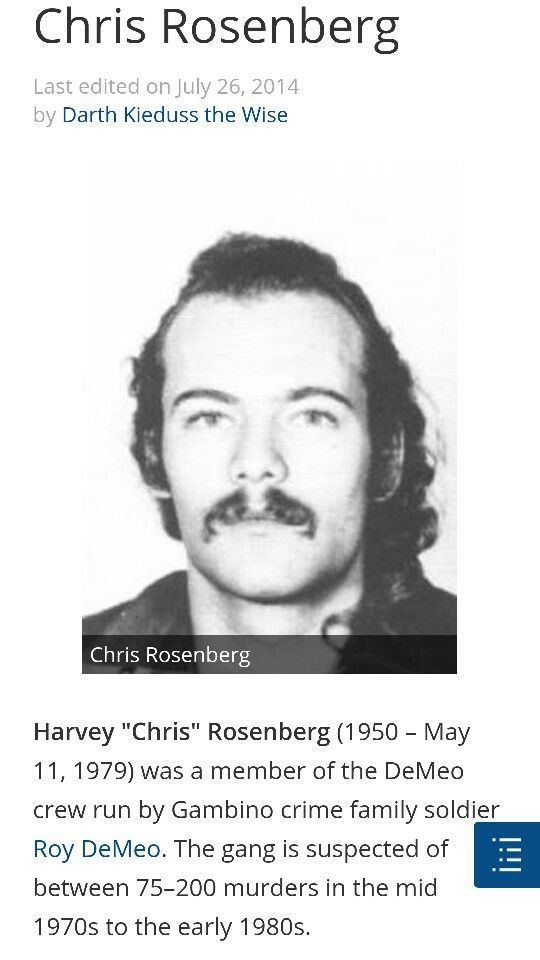 Chris Rosenberg with a mustache and some personal information about him
