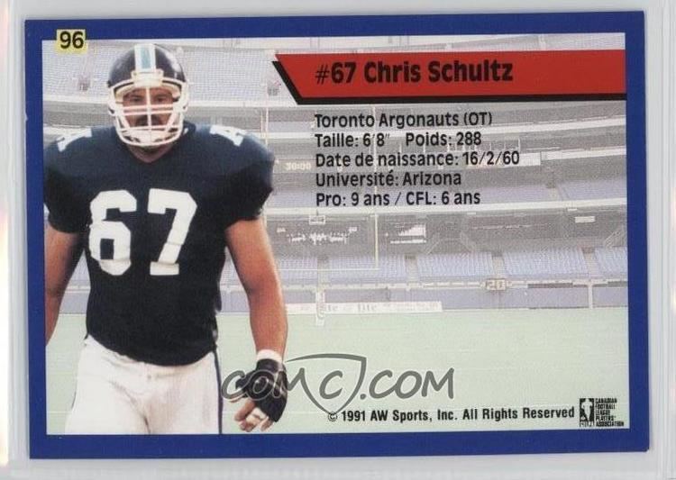 Chris Schultz 1991 All World CFL French Base 96 Chris Schultz COMC Card