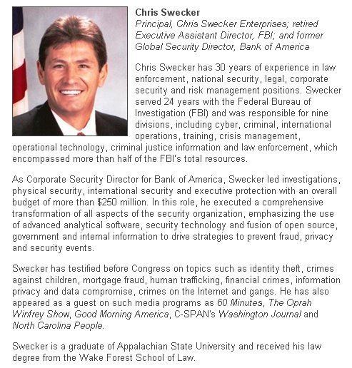 Chris Swecker Chris Swecker Former Head of Mortgage Fraud FBI Former Director