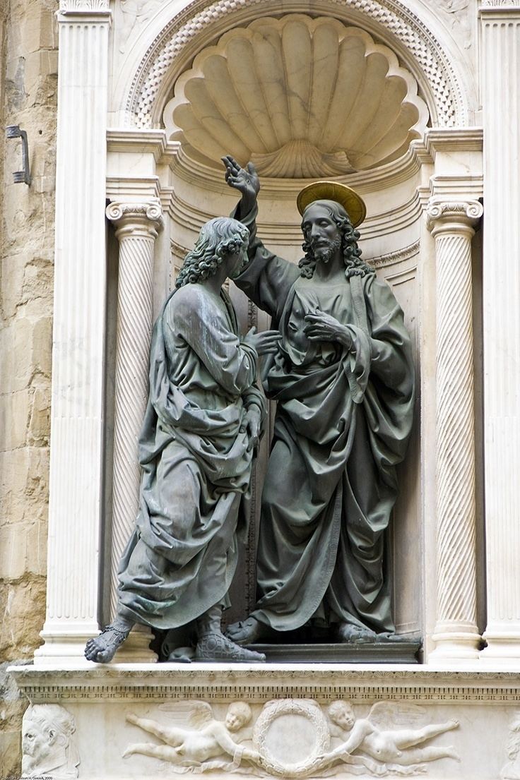 Christ and St. Thomas (Verrocchio) Christ and St Thomas Andrea del Verrocchio niche by Donatello