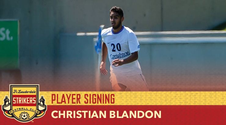 Christian Blandon Strikers Sign Midfielder Christian Blandon Fort Lauderdale Strikers