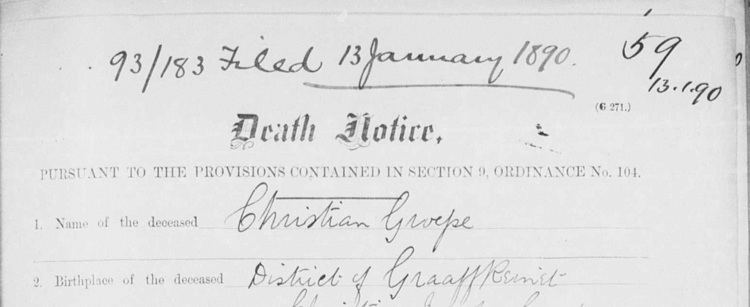 Christian Groepe Christian Groepe c1812 1889 Genealogy