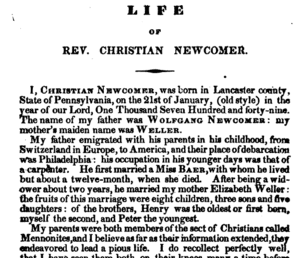 Christian Newcomer Christian Newcomer 17481830 WikiTree FREE Family Tree