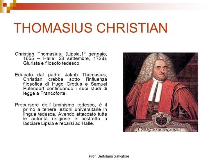 Christian Thomasius Presentazione Prof Bertolami Salvatore THOMASIUS