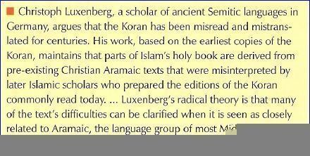 Christoph Luxenberg Christoph Luxenberg a new view of Koran Just My Thinking