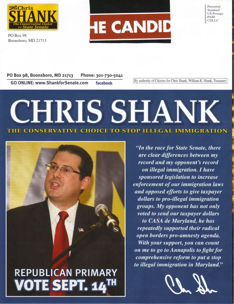 Christopher B. Shank Delegate Christopher B Shank The Dysfunction of Maryland Politics