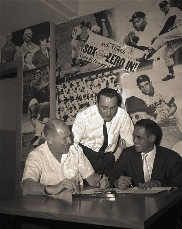 Chuck Comiskey Lot Detail 1960 Bill Veeck Chuck Comiskey Jr Luis Aparicio