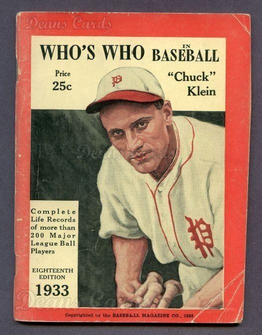 Chuck Klein 1933 Whos Who in Baseball 1933 Chuck Klein