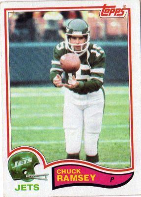 Chuck Ramsey NEW YORK JETS Chuck Ramsey 178 TOPPS 1982 NFL American Football Card
