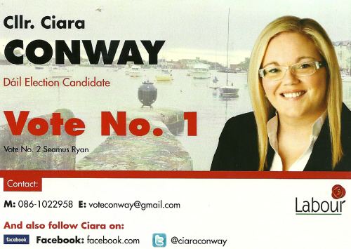 Ciara Conway (politician) Flyer from Ciara Conway Labour Waterford 2011 General