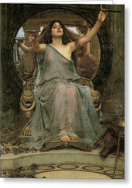 Circe Offering the Cup to Ulysses Circe Offering The Cup To Ulysses Painting by John William Waterhouse
