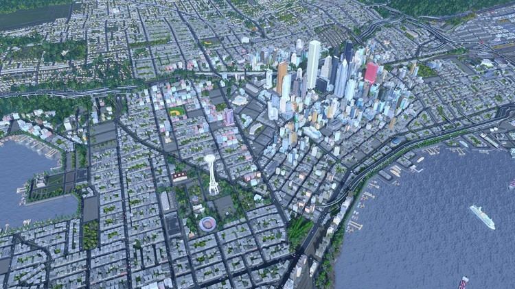 Cities: Skylines Cities Skylines player constructs central Seattle using 50000