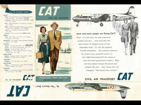 1960 c CHINA AIRLINE Luggage Label CIVIL AIR TRANSPORT / CAT 
