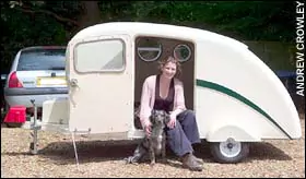 Claire Barratt with her black dog