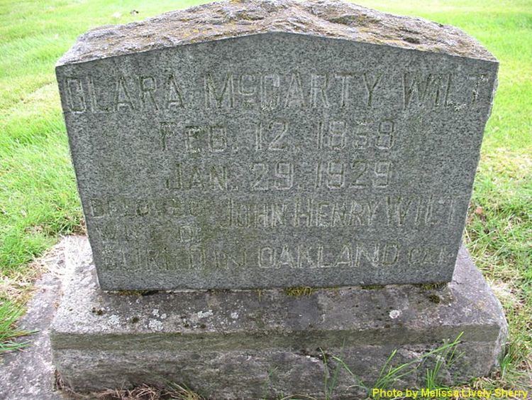 Clara Antoinette McCarty Wilt Clara Antoinette McCarty Wilt 1858 1929 Find A Grave Memorial
