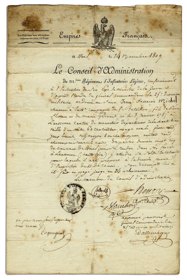 Claude Dallemagne Lot Detail Napoleons General Claude Dallemagne Document Signed
