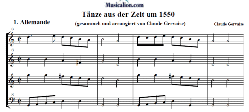 Claude Gervaise musicalioncom Gervaise Claude Download Sheet Music