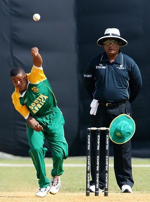 Clayton August South Africas Clayton August bowls against Namibia Photo U19
