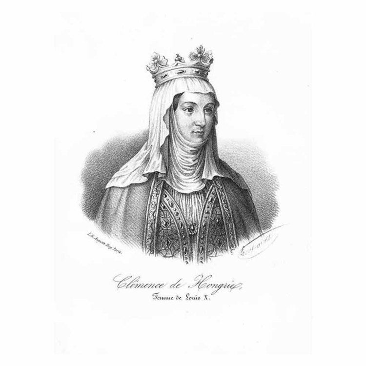 Clementia of Hungary Clementia of Hungary Queen of France Wife of Louis X Antique Print