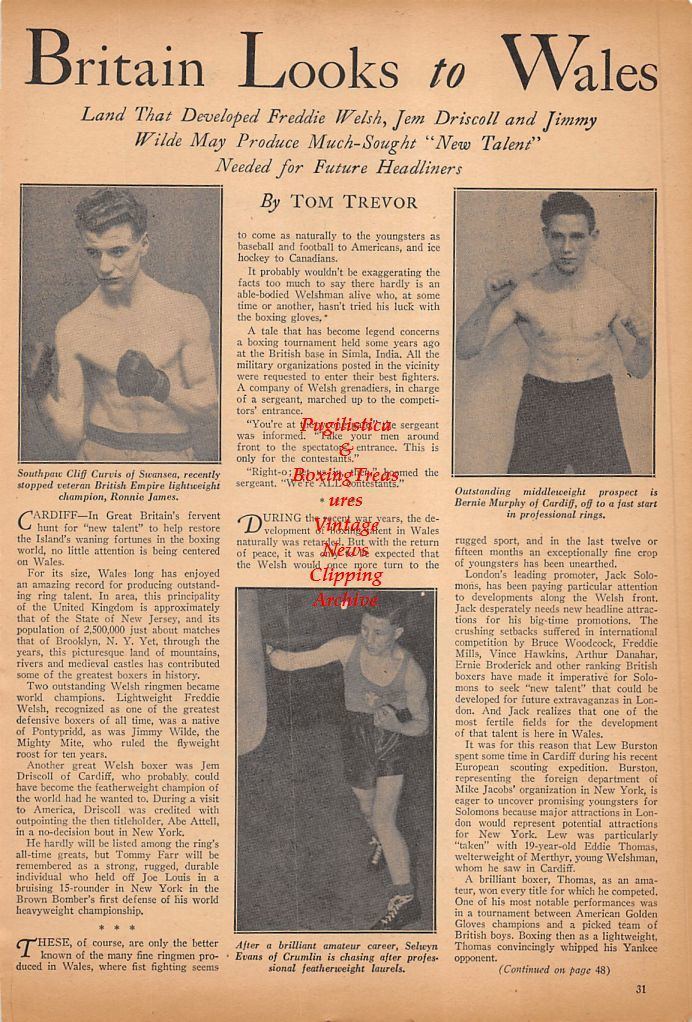 Cliff Curvis Boxing News Clipping 483 Cliff Curvis Bernie Murphy Selwyn