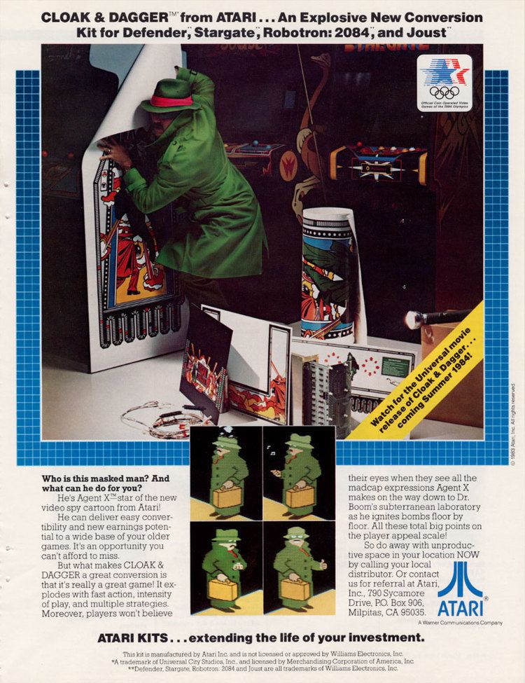 Cloak & Dagger (video game) The Arcade Flyer Archive Video Game Flyers Cloak amp Dagger Atari