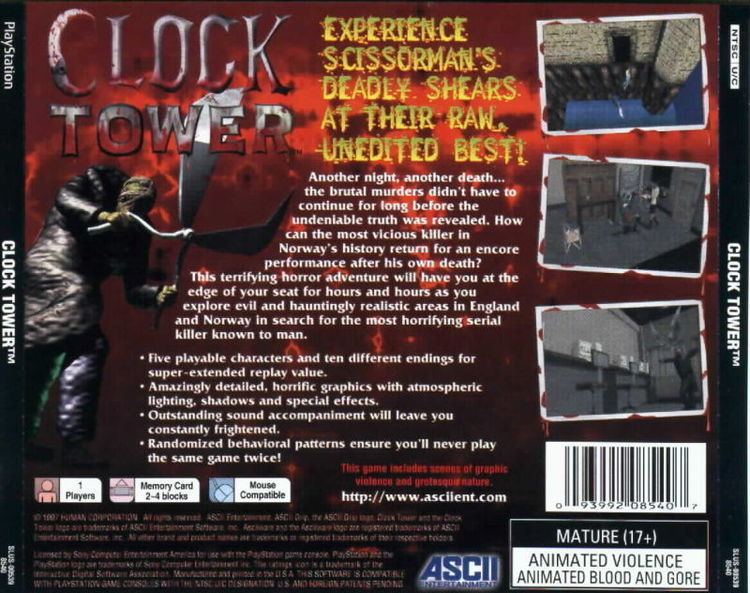 Clock Tower (1996 video game) wwwmobygamescomimagescoversl14352clocktowe