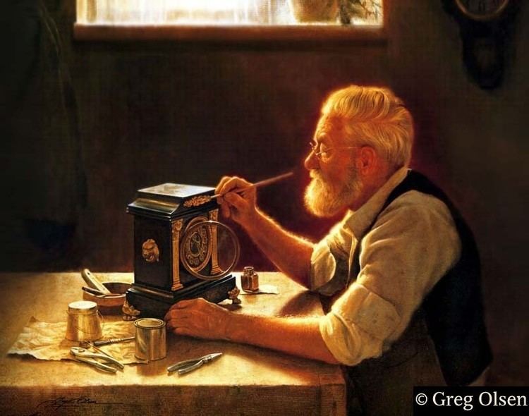 Clockmaker The Clockmakerquot by Greg Olsen My grandmother had a clock exactly