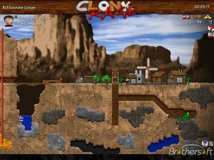 Clonk Clonk Old 2d mining building and surviving game FREE on top of that