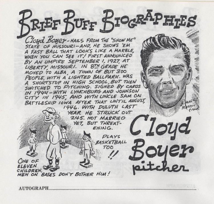 Cloyd Boyer Buff Biographies Cloyd Boyer The Pecan Park Eagle