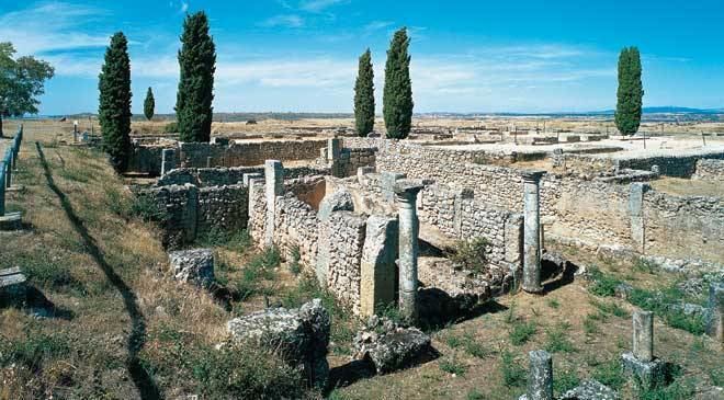 Clunia Roman City of Clunia monuments in Burgos at Spain is culture