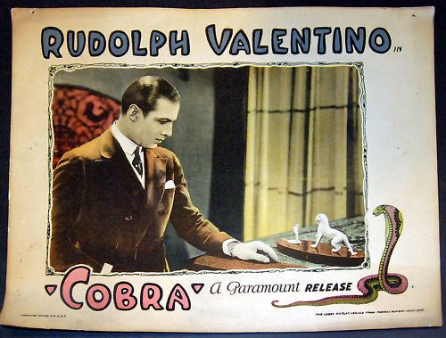 Cobra (1925 film) Rudolph Valentino Collectibles Lobby Card from the Film Cobra