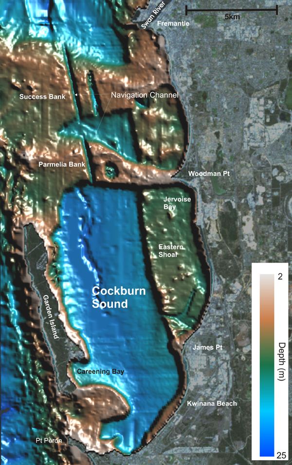 Cockburn Sound OzCoasts Habitat Mapping Modern Sediments and stratigraphy of
