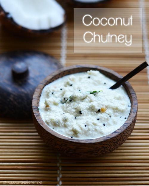 Coconut chutney Coconut chutney recipe South Indian coconut chutney recipe Raks