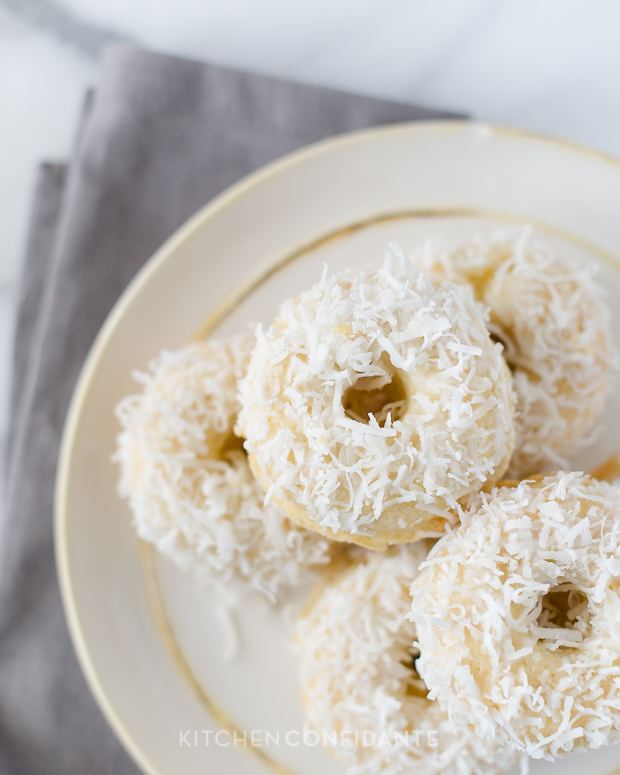 Coconut doughnut Baked Coconut Doughnuts Kitchen Confidante