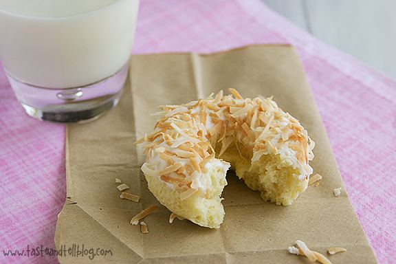 Coconut doughnut Baked Coconut Donuts Taste and Tell