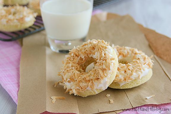 Coconut doughnut Baked Coconut Donuts Taste and Tell