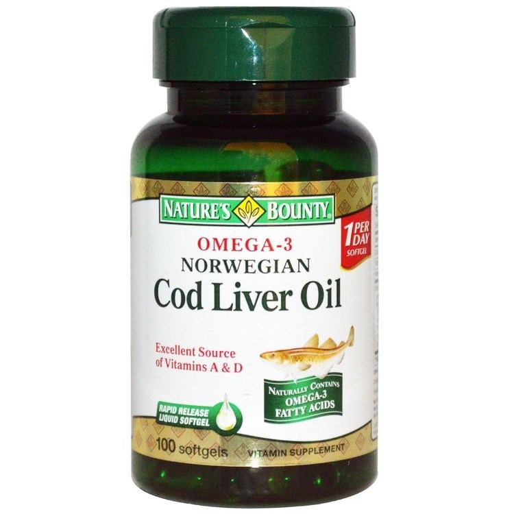 Cod liver oil Nature39s Bounty Norwegian Cod Liver Oil 100 Softgels iHerbcom