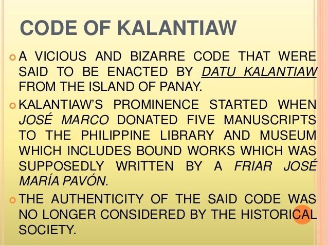 Information about the Code of Kalantiaw