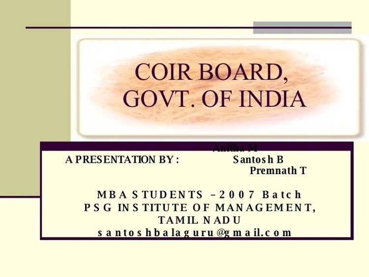 Coir Board of India httpscdnslidesharecdncomssthumbnailscoirb