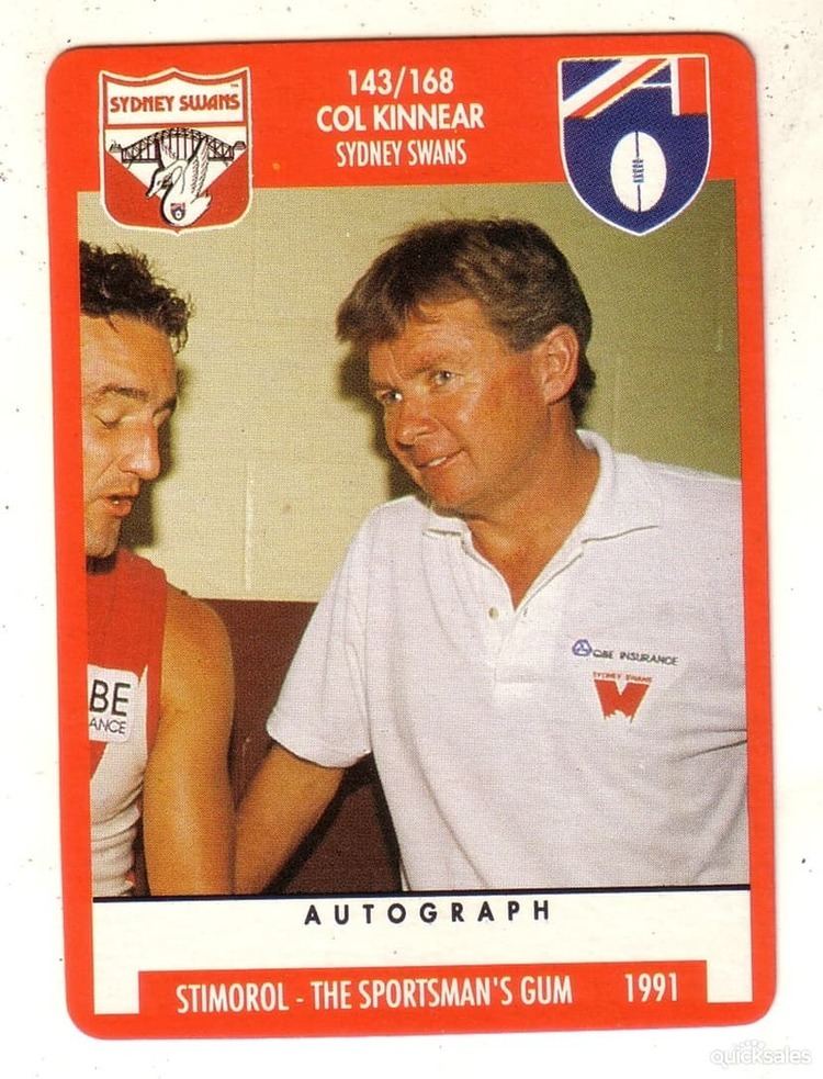 Col Kinnear STIMOROL VFL AFL 1991 SYDNEY SWANS COL KINNEAR