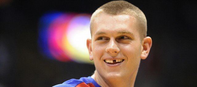 Cole Aldrich Fashion statement KU junior Aldrich just fine without