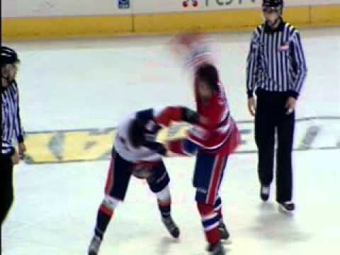 Colin Smith (ice hockey) Ice Hockey Fight Steven Kuhn vs Colin Smith YouTube
