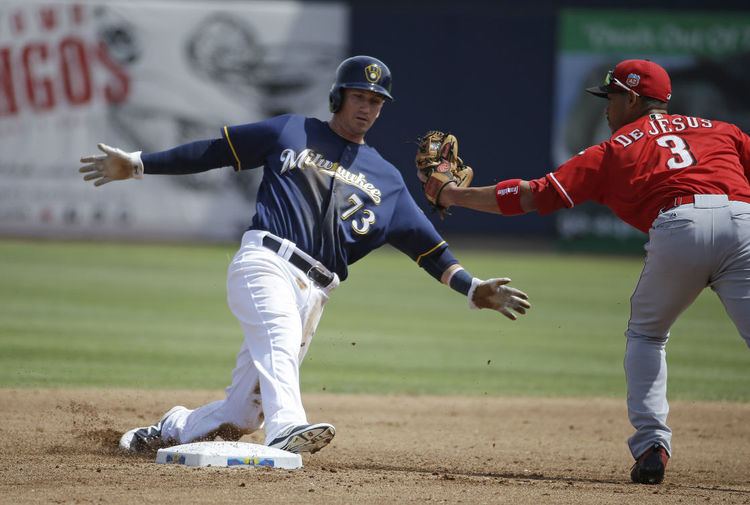 Colin Walsh (baseball) Brewers Ability to get on base helps Colin Walsh make Opening Day