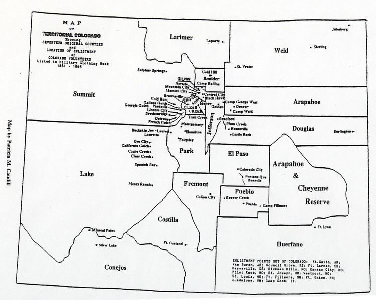 Colorado Territory Colorado Territory Map 18611865