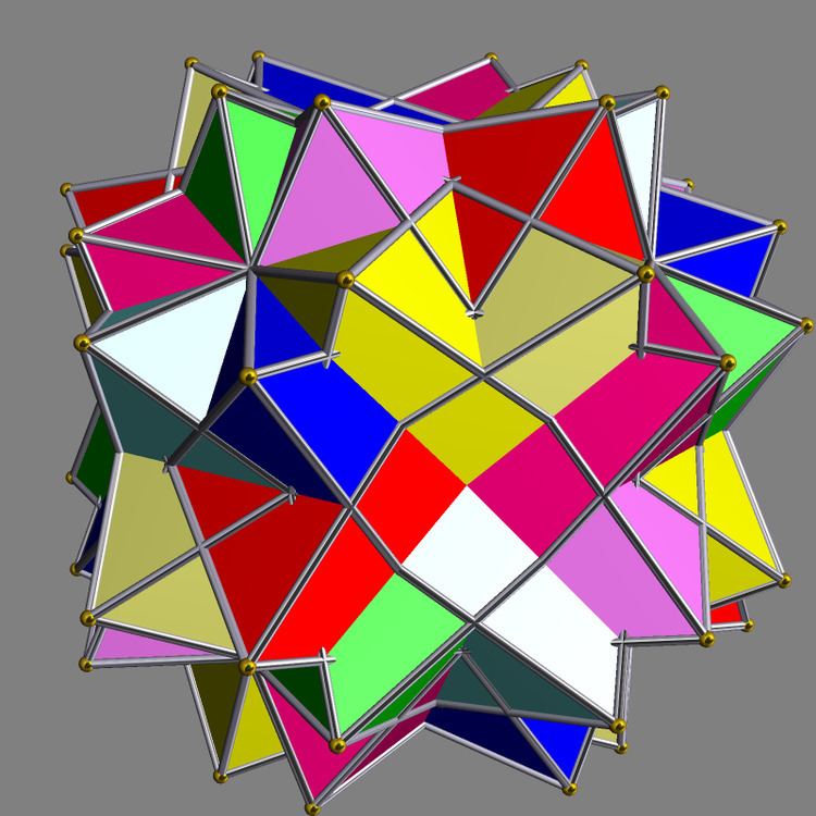 Compound of eight octahedra with rotational freedom
