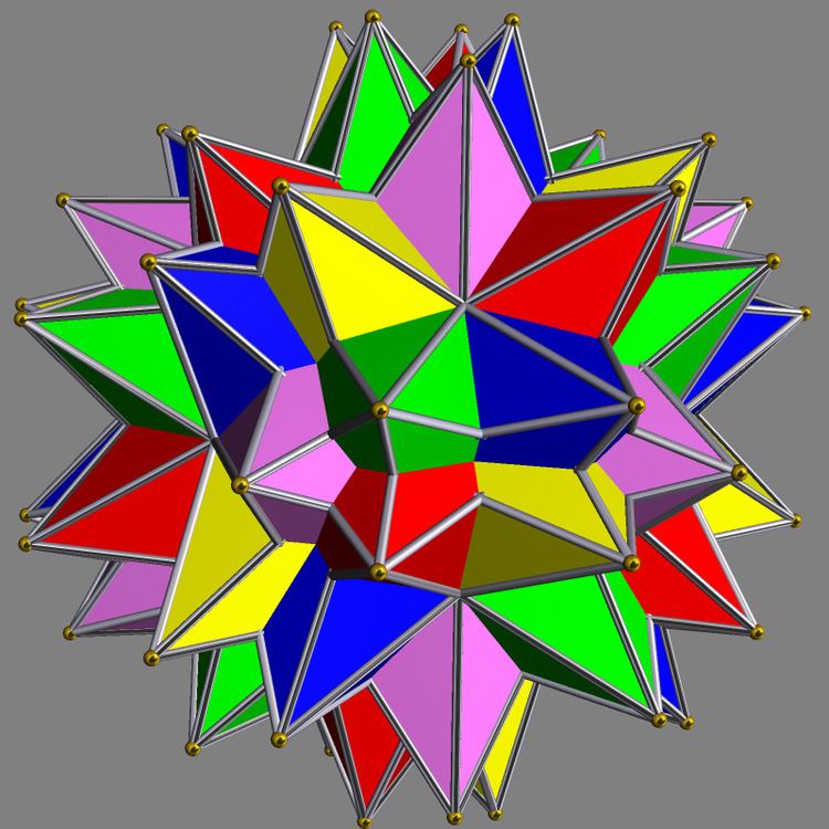 Compound of five small stellated dodecahedra