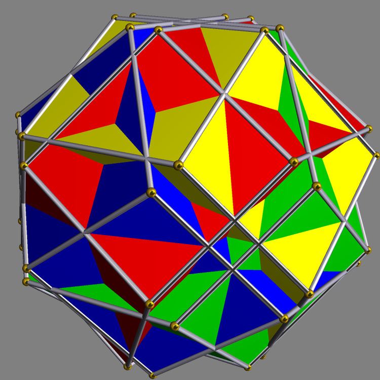Compound of four hexagonal prisms