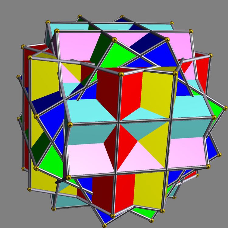 Compound of six cubes with rotational freedom